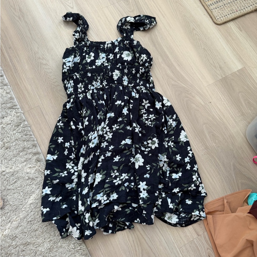 Hollister Floral Smocked Sundress with White Flowers